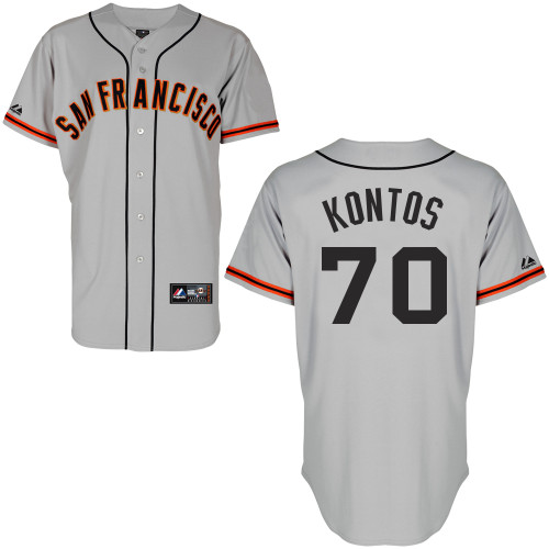 George Kontos #70 mlb Jersey-San Francisco Giants Women's Authentic Road 1 Gray Cool Base Baseball Jersey